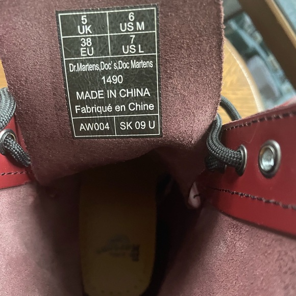 Dr. Martens Burgundy 1460 Smooth Leather Lace Up Boots - Picture 7 of 7